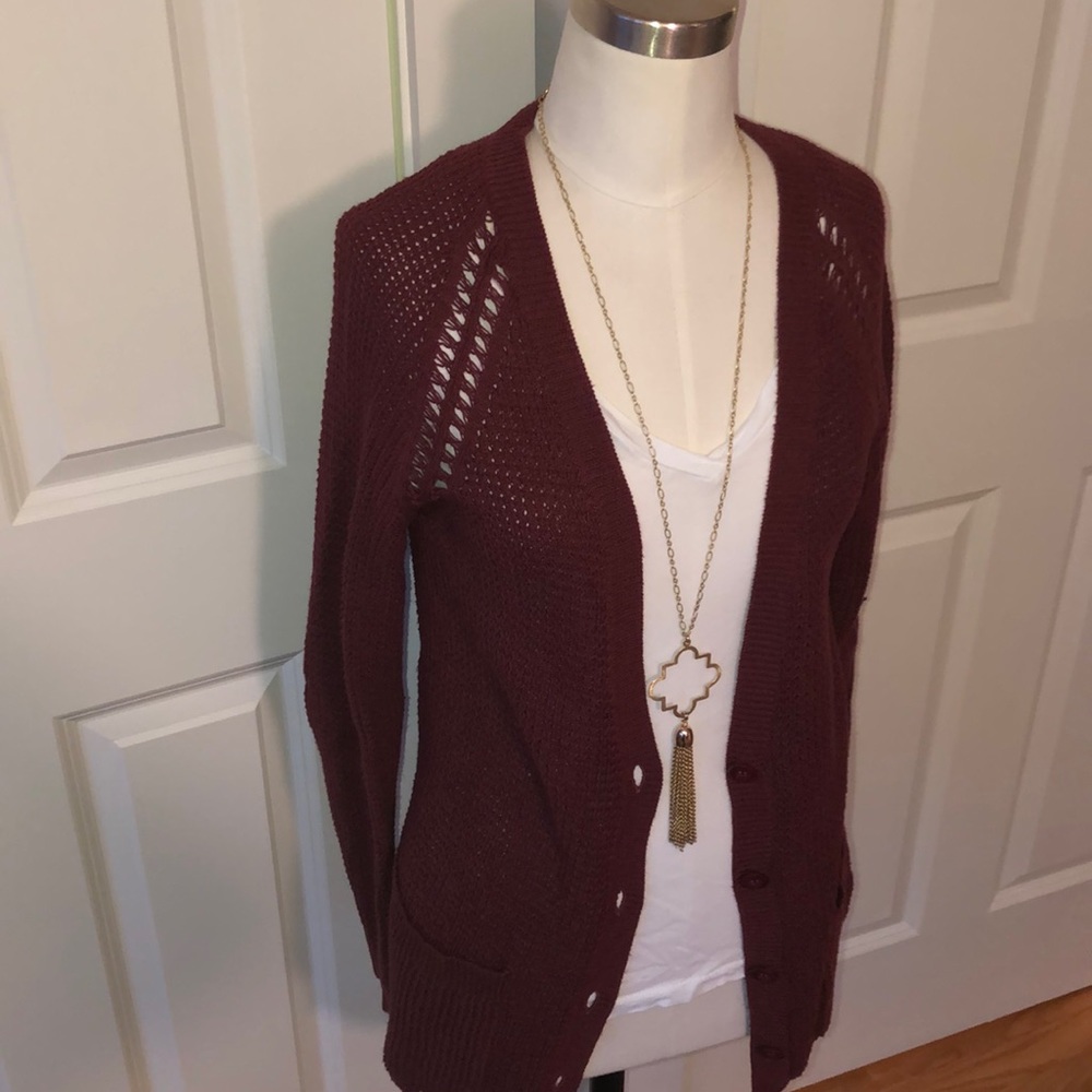 Small Nordstrom BP Maroon Cardigan